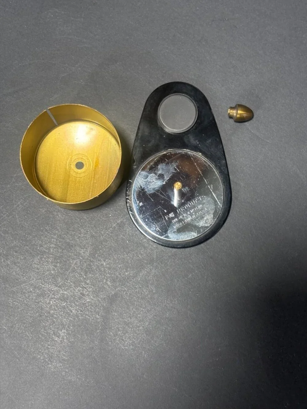 Brass Stamp Dispenser With Paperclip Magnet By PAT Products Made In USA VTG 70s